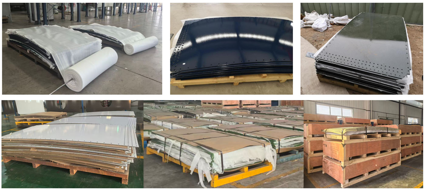 Packaging and unpacking of enamel-coated steel plates